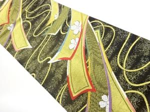 熨斗に桜模様織出し袋帯